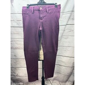 Just Black Denim Womens 28P Purple Skinny Pants Petite Made in USA Eggplant Plum